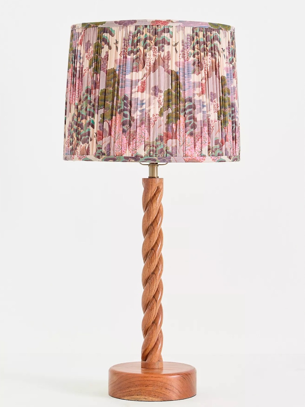 Anthropologie Merve Kahraman Ruched Printed Drum Lampshade